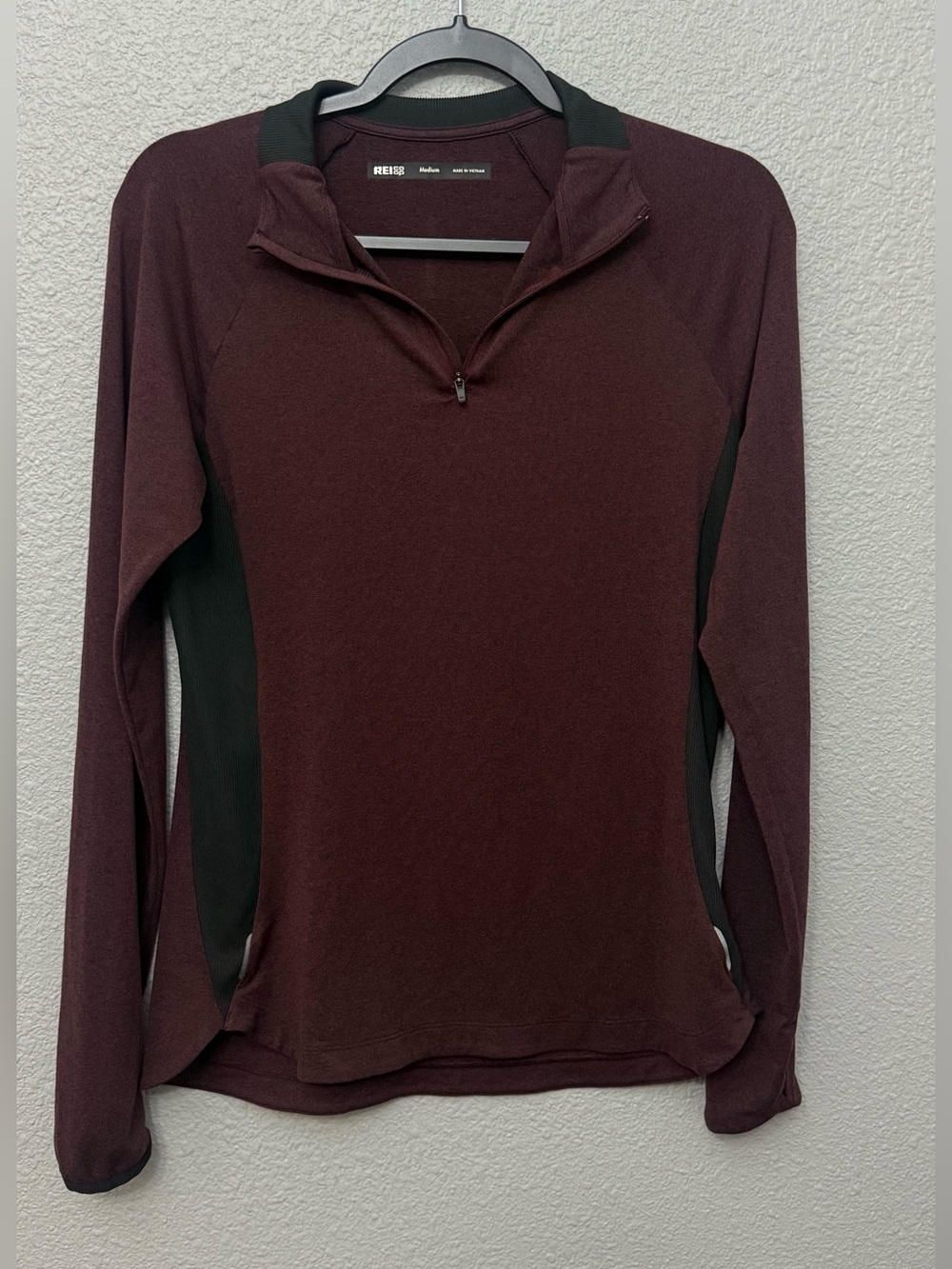 REI Co-Op | Lightweight Base Layer 1/4 Zip |  Burgundy L/S Shirt | Size Medium